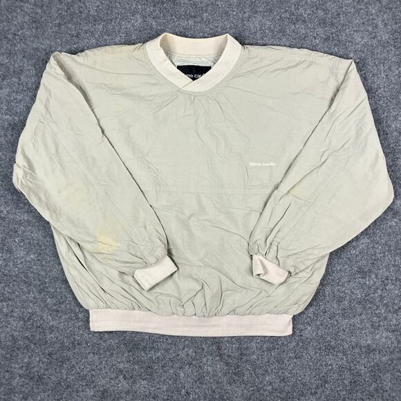 Pierre Cardin Jacket Mens L Beige Pullover Windbreaker Lightweight Retro 90s - Picture 1 of 9